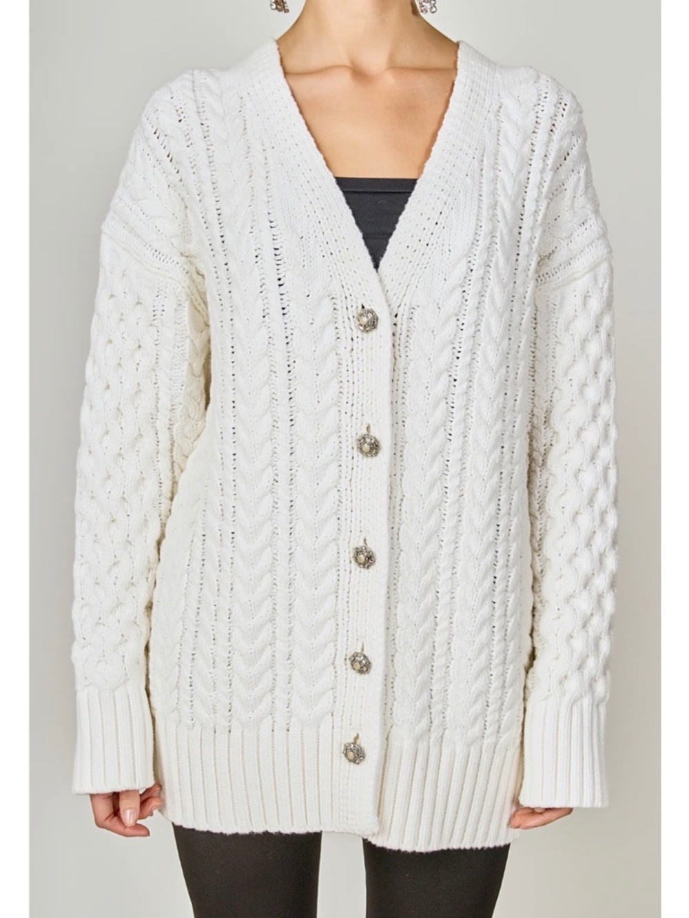 Endless Rose - Oversized Cable Knit Sweater